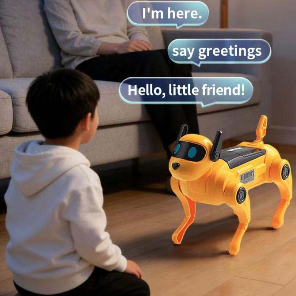 Voice Control Intelligent Mechanical Dog Walking Function DIY Assembled Dog Toys Birthday Gifts