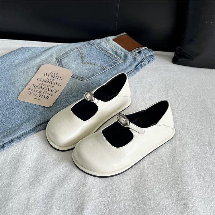 2025 Summer New French Square Head Mary Jane Shoes Comfortable Small Leather Shoes Women Wear Versatile Fashion Light Mouth Single Shoes