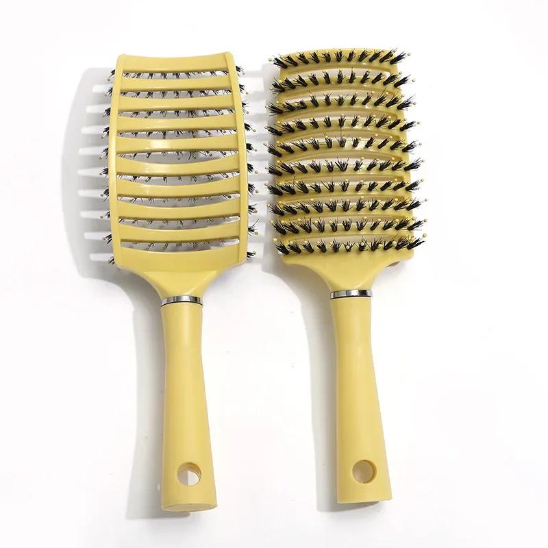 Original Hair Brush Magic Hair Comb Detangling Hair Brush Detangle Lice Massage Comb Women Tangle Hairdressing Salon 2025 жёлтый