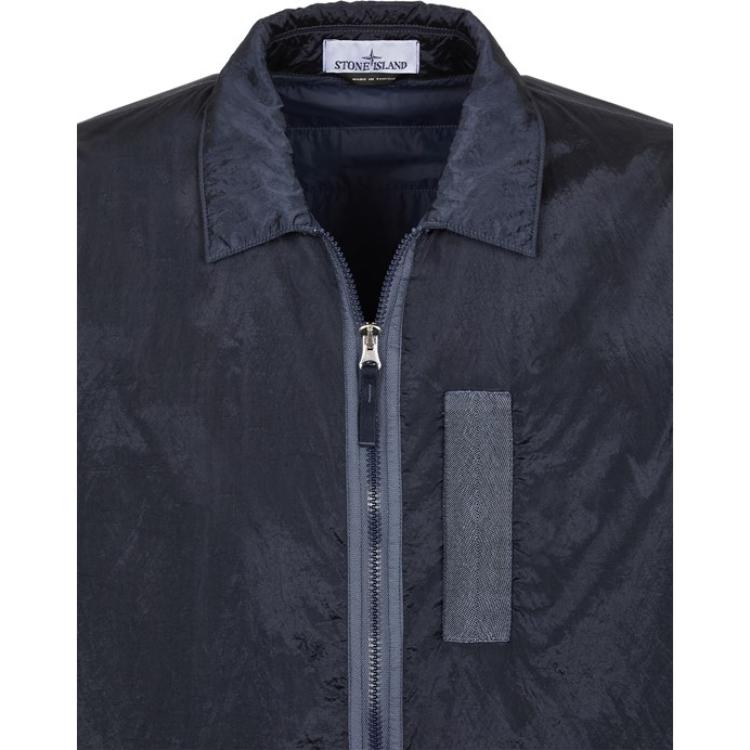 Stone Island FW22 Solid Color Loose Fit Stand Collar Jacket Men Jacket Blue 7715Q0519-V0020