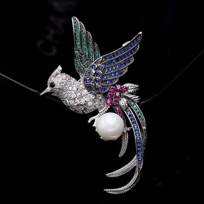 SUYU Mode Imitation Zirkon Brosch Djur Nationell Stil Retro Brosch Accessoarer Fågel Fenix Brosch