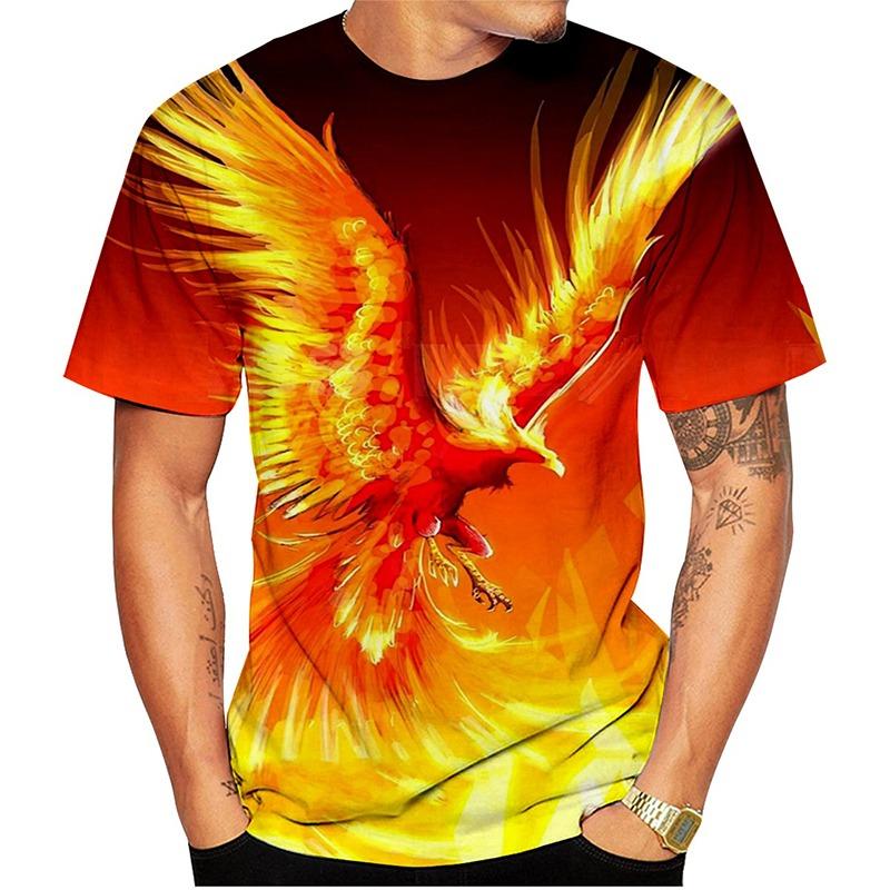 New Fashion Phoenix T Shirts Bird 3D Print Men Woman Short Sleeve T-Shirt Streetwear Oversized Harajuku Kids Tops Tees Clothing