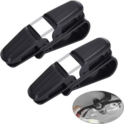 2 Stück Auto Brillenhalter mit Kartenclip, Sonnenbrillenhalter 180° Drehbarer Brillenclip mit Karten, Doppelendig-Clip für alle Fahrzeugmodelle