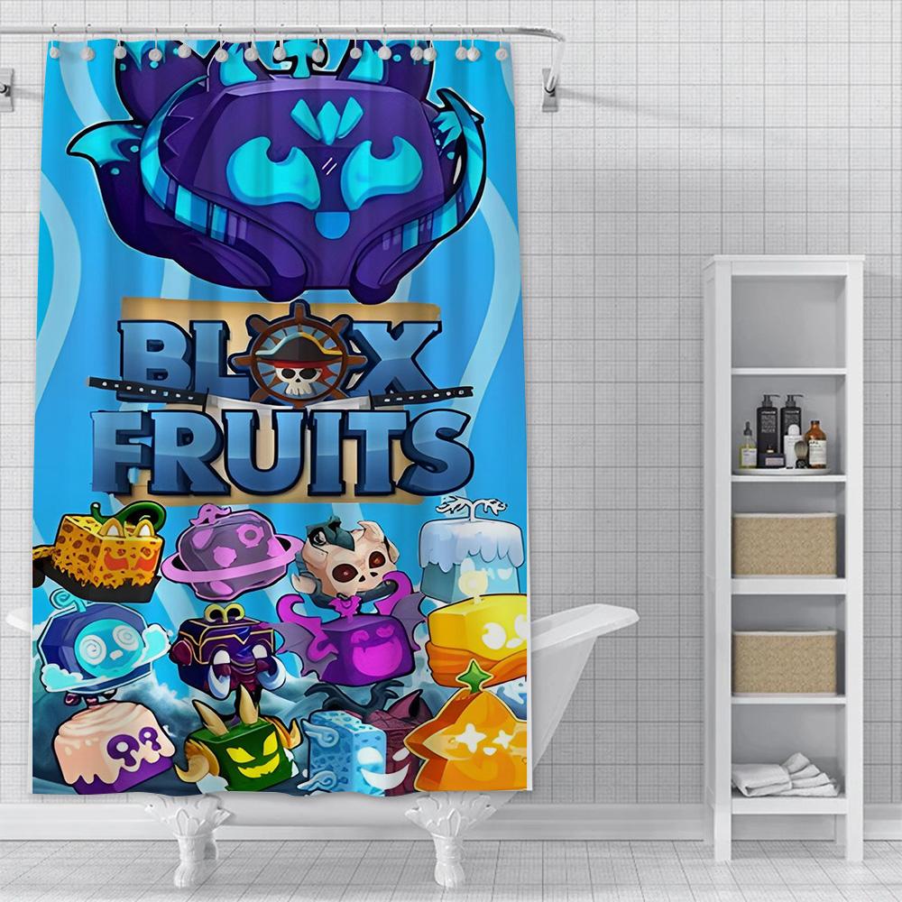 Shower Curtain Waterproof Polyester Fabric Paint Colorful Bath Curtains B-Blox Fruit Pupil Home Bathroom Decor Curtain With Hook