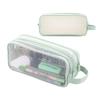 Green Mesh Pen Pouch, Multifunctional Transparent Pen Case, Stylish, Lightweight Stationery Storage Pouch, Simple Design, Suitable for Middle School