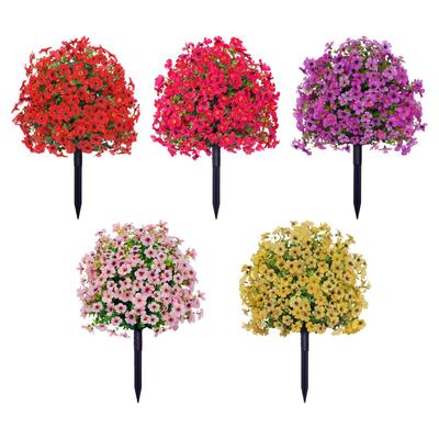 Artificial Violet Flower Garden Stake Modern Garden Accessories Figure Ornament for Outdoor Home Decor and Lawn