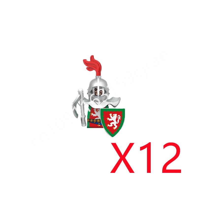 Kompatybilne MOC Średniowieczne Klocki Budowlane Postacie Żołnierze Smoczy Rycerze Czarny Lew Orzeł Zabawka Prezent Klocki Rolnik Żołnierz X048