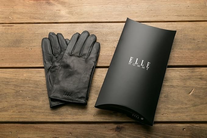 ELLEHomme Leather Made In Inner Smartphone Case Perfect Christmas Gift Size 24cm Men's Gloves, Japan, 100% Cashmere, Lining, Compatible, Included,