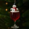 Yousheng 1/4Pcs Christmas Drink Ornament Christmas Tree Santa Claus Snowman Decor Hanging Decoration Indoor Outdoor Party Pendant