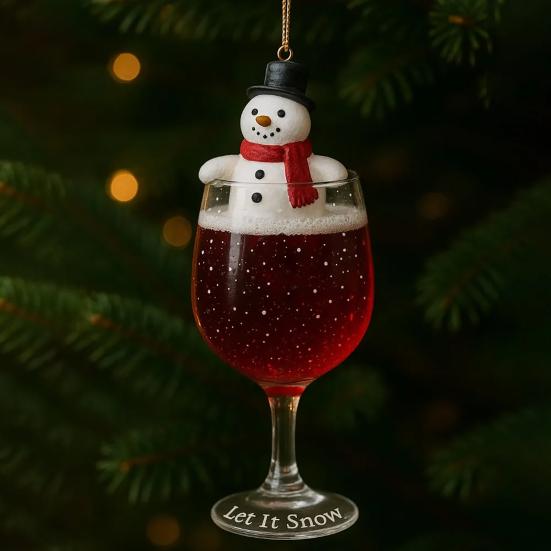1/4Pcs Christmas Drink Ornament Christmas Tree Santa Claus Snowman Decor Hanging