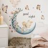 Verträumte kleine Fee Mond Schmetterling Blume Schlafzimmer Wohnzimmer Zuhause Hintergrund Verschönerung und Dekoration Wandaufkleber
