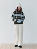 ETMON Brush Stripe Knit Pullover, Brown