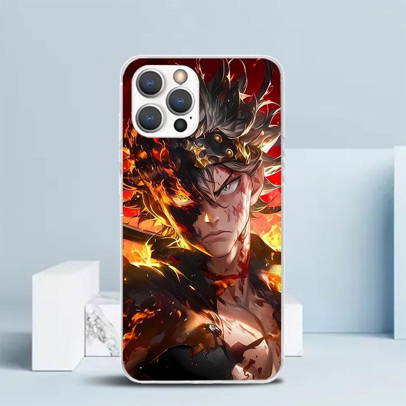 Black C-Clovers Anime Phone Case For IPhone 16 17 Air 16E 15 14 Plus 13 Mini 12 11 Pro Max 7 8 + SE 2020 Soft TPU Back Cover 16