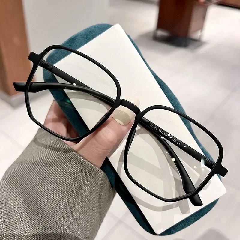 

Large Square Frame Anti-Blue Light Glasses Women Computer Gaming Eye Protection Classic Plain Transparent Glasses Spectacles матовый черный