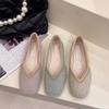 Sommar Ny Enfärgad Lågskuren Mode Mångsidig Damskor Fyrkantig Tå Vardagliga Eleganta Skor Lätt Andningsbar Ballerinas