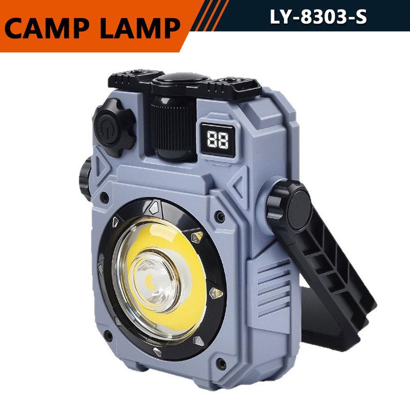 Rechargeable Hook Outdoor Emergency Camping Lamp,Super Bright Portable COB Flashlight,SOLAR CHARGING Torch,5 MODES.Magnetic