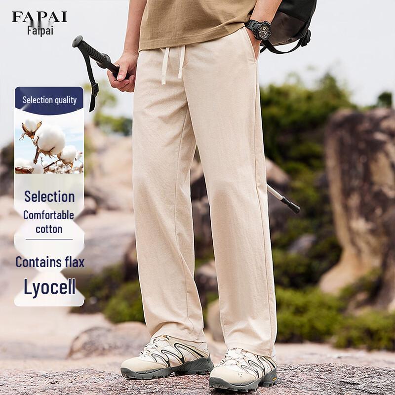 FAPAI Men s Linen Blend Spring/Autumn Casual Pants L