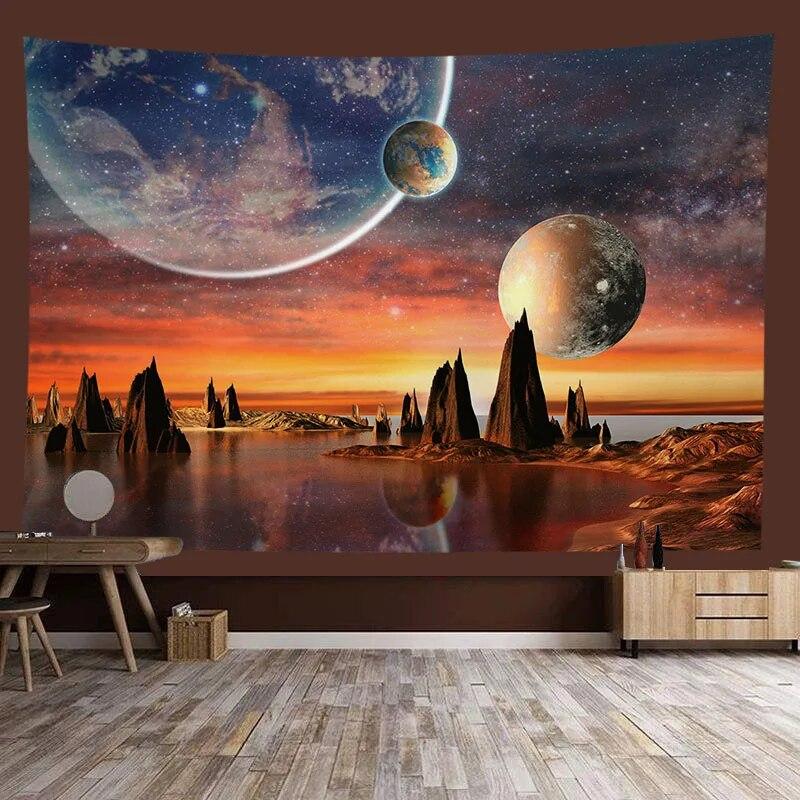 Universe Starry Sky Nebula Planet Background Tapestry Background Cloth Room Living Room Home Decoration Hanging Cloth