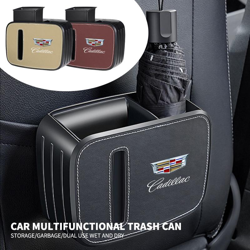 Car Seat Trash Can with Paper Box Pressing Type Trash Car Accessories For Cadillac Escalade Optiq Lyriq XT4 GT4 XT5 XT6