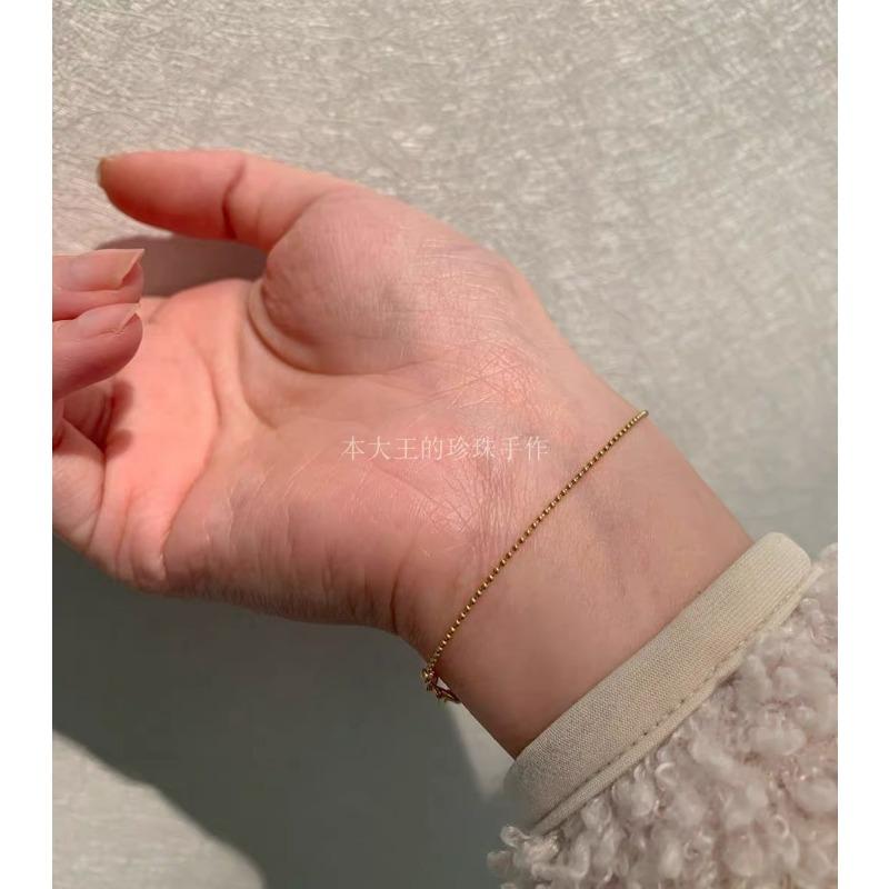 Bracelet Perle Irregulière Forme Spéciale Française Bracelet Femmes Niche Luxe Léger Exquis Doré Demi-Bracelet Bracelet Accessoires