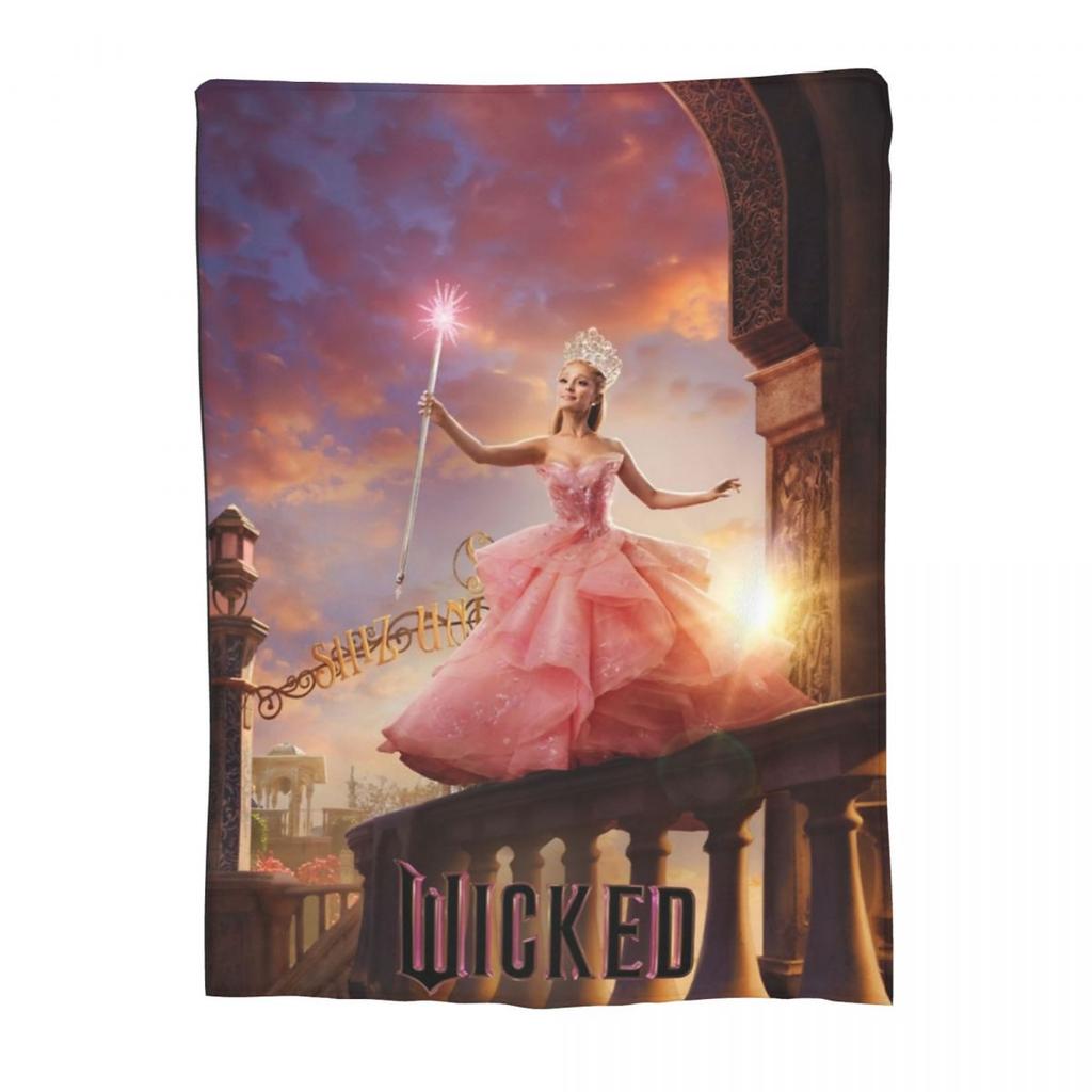 Wicked Musical Movie 2024 Blankets Fleece Print Relax Soft Throw Blankets for Bedding Bedroom Plush Thin Quilt
