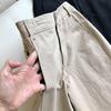 Women's Japanese-Style High-Waisted Cropped Wide-Leg Pants: Slimming Cotton Casuals for Spring