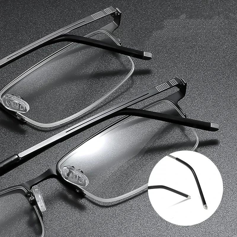 Mens Multifocal Eyeglasses Fashion Metal Frame Reading Glasses For Presbyopia Near Far Sight Business Eyewear To +4 0