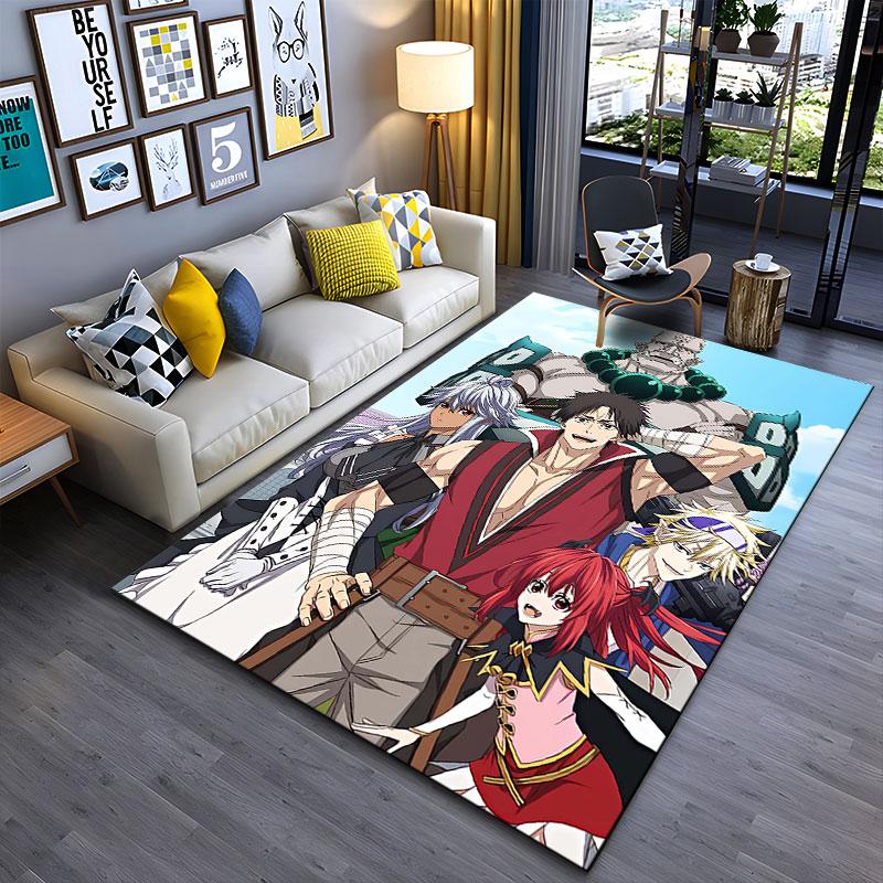 Anime Group with Fantasy Theme suitable as a non-slip mat for the living room or bedroom sofa