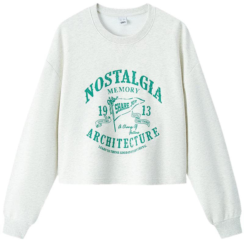 

Semir Women s Letter Print Short Loose Sweatshirt S