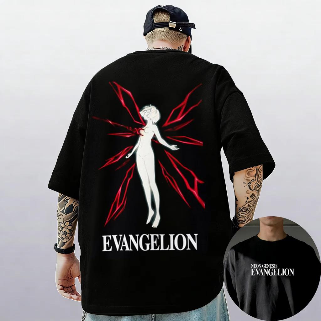 Neon Genesis Evangelion End of Eva Eye Classic Style Short Sleeve Tshirt Unisex Men Women 2026 Summer ParentChild Cotton Tee