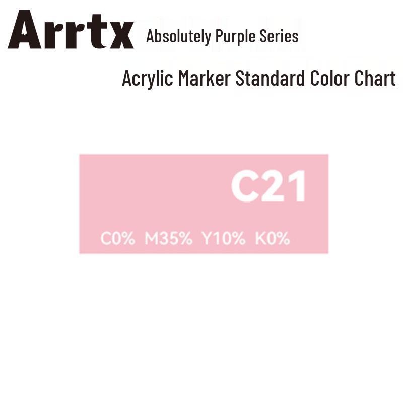 Arrtx Ataishi Akrylový marker s měkkým hrotem, Jeden kus, Absolutní fialová, Styl A/B, 30 barev, Voděodolný, Rychleschnoucí, Krycí.