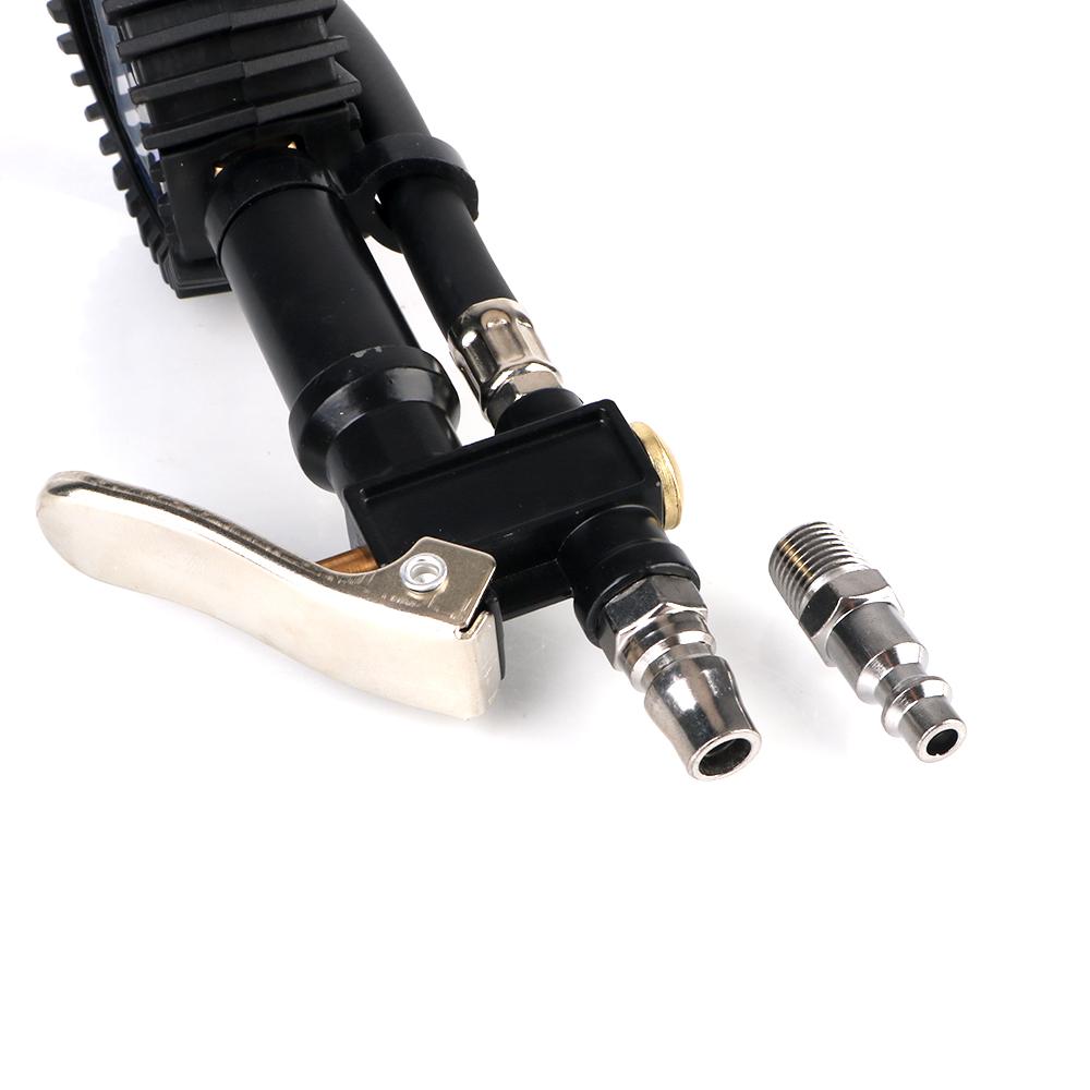 Universal Inflation Monitoring Manometer Air Line Clip-on Tyre Pump Aluminum Alloy Tire Pressure Inflator Gauge LCD Digital