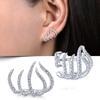 Silver Color Claws Stud Earrings with Crystal AAA CZ Stone Modern Design Fashion Versatile Accessories Women 2022 Jewelry