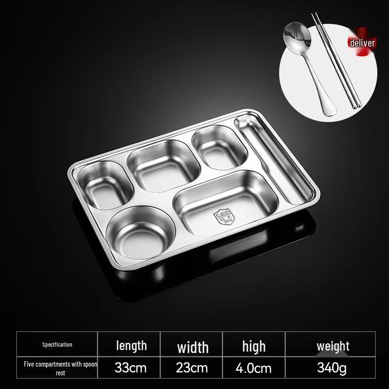 Stainless Steel Divided Meal Tray