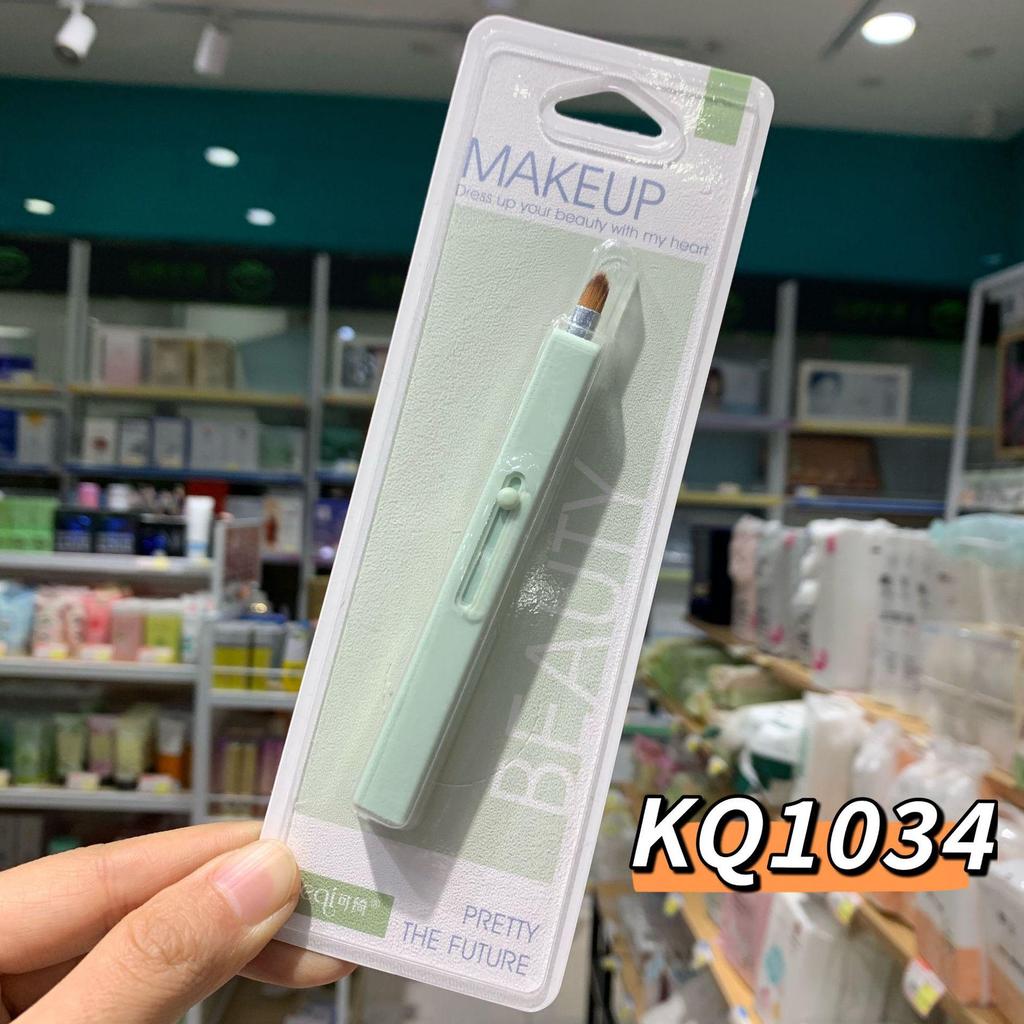 Keqi~Retractable Portable Makeup Brush Set: Highlight, Loose Powder, Eyebrow, Eyeshadow, Eyelash, Lip, and Blush Brushes.