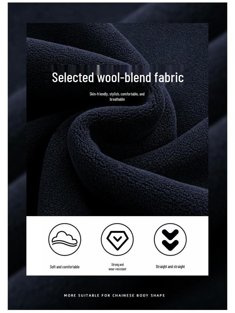 ROMON Men's Fleece-Lined Wool Blend Sweatshirt