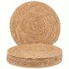 6/8PCS Handmade Natural Woven Round Placemat Set Durable Heat Resistant 30cm Table Mats for Dining Room Party Wedding Home Decor