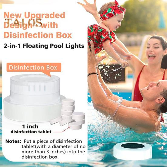 Solar Pool Chlorine Floater with Light Chlorine Tablet Floater Pool Chlorine Dispenser Colorful Light Chlorine Floater for Hot Tub