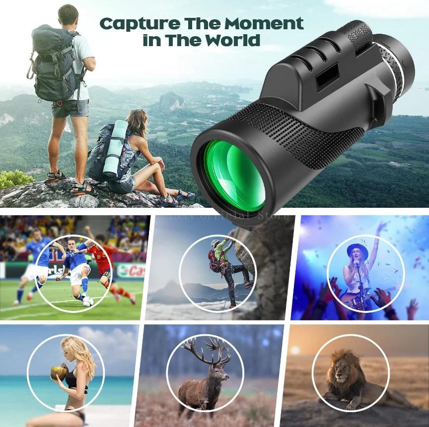 80x100 Tragbares Monokular-Teleskop Monokel Monokular Reichweite Langstrecke Teleskop Jagd Sport Outdoor Camping Reise