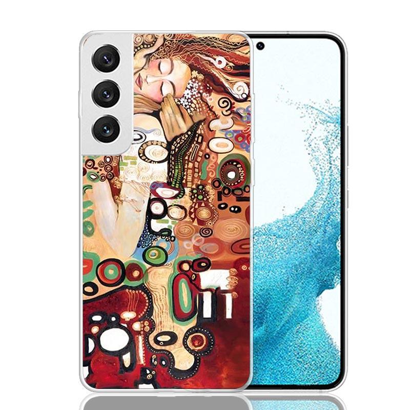 Kiss by Gustav Klimt Desig For Samsung Galaxy S25 S24 S23 S21 S22 Ultra Phone Case S10 Plus S20 FE + Housing Shell Coque Cover