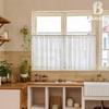 Bu Baba American Hollow Tassel Gauze Curtain for Bedroom Bay Window or Door, Finished Short Curtain.