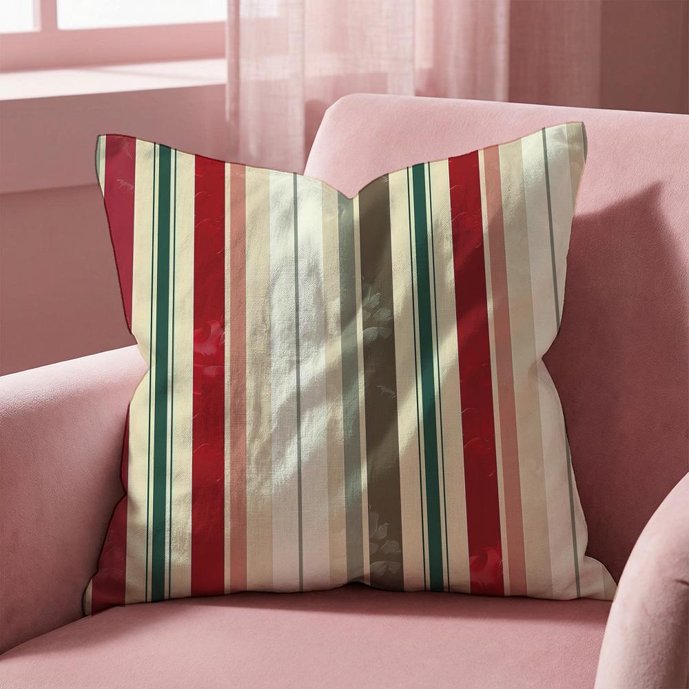 Classic Striped Cushion Cover Multi-Scene Pillow Cover for Home & Car - Reversible, Soft & Durable for Daily Use