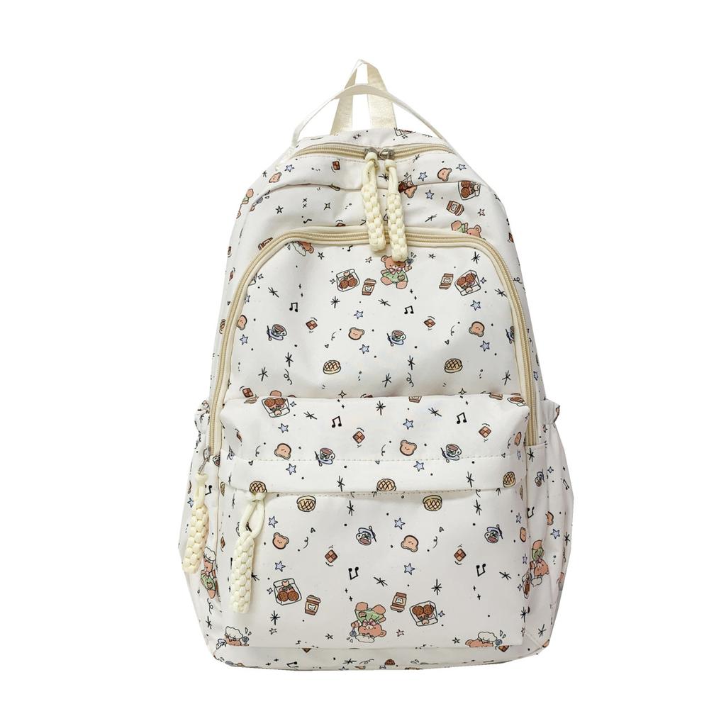 Schoolbag cartoon graffiti backpack ins cute college student large capacity girl junior high school girl schoolbag casual versatile backpack
