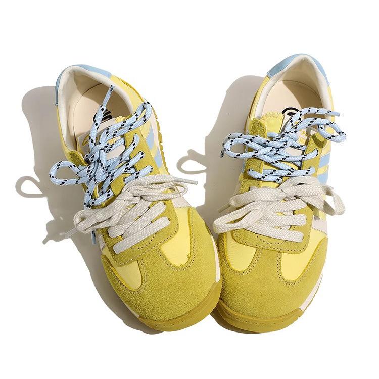 Sheepskin version of ballet style moral training shoes women's 2025 spring and autumn flat-bottomed casual sports shoes versatile Forrest Gump shoes