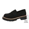Spring and Autumn Loafers Casual Matte British-style Women's Shoes with Thick Heels and Thick Soles Retro Women's Shoes