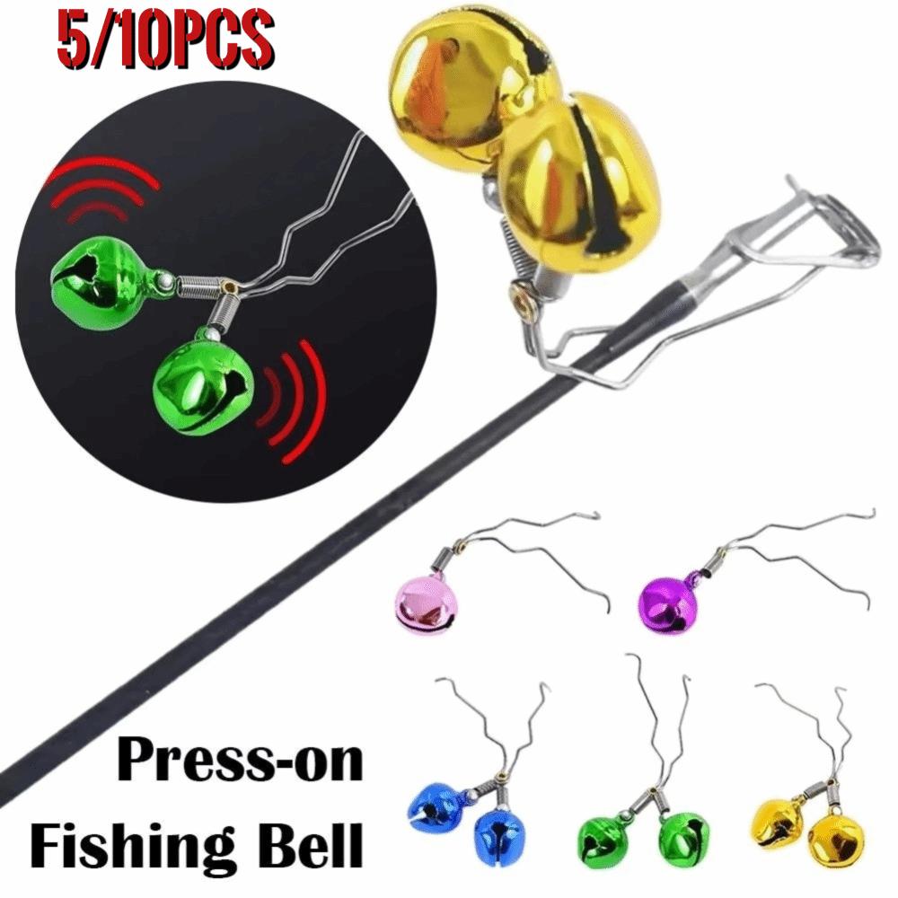 5/10Pcs Metal Clip-On Fishing Rod Bell Anti-Throwing Design Fishing Tackle Accessory  Night Fishing