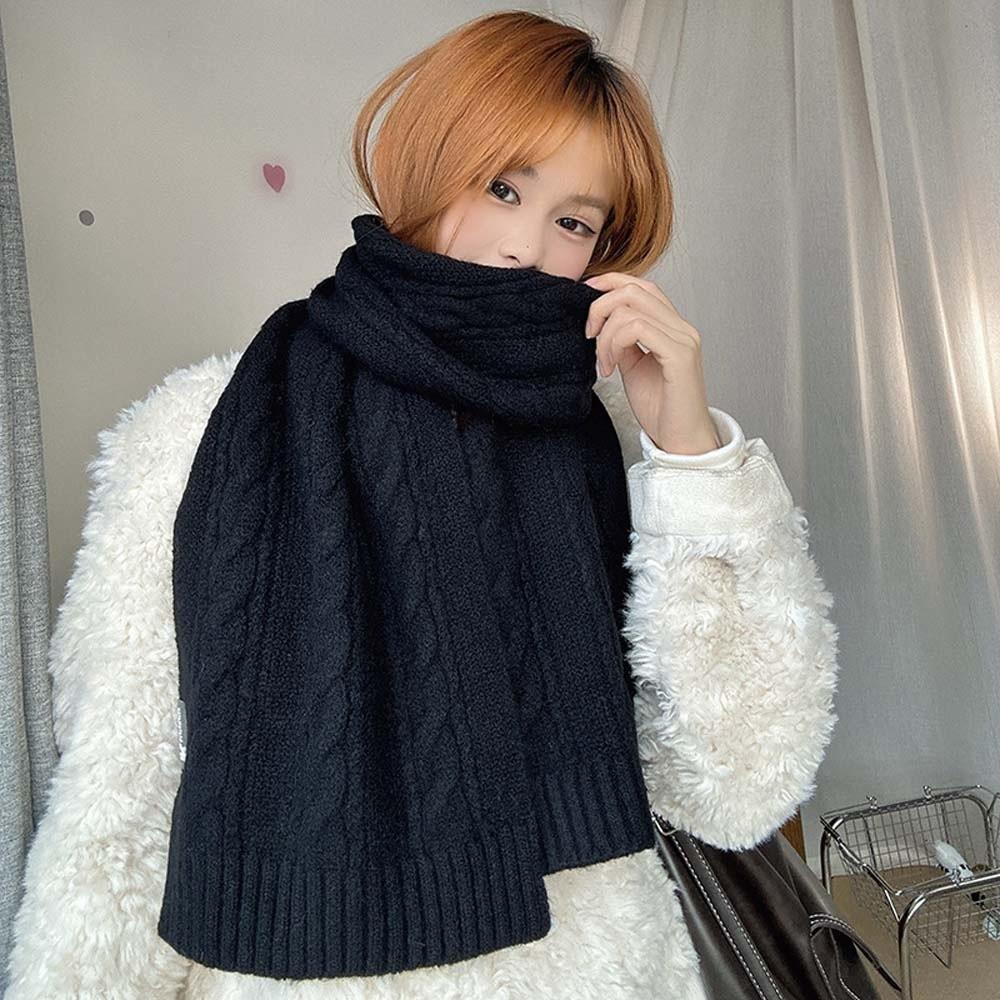 Twists Long Thickened Neckscarf Acrylic Fibers Winter Warmer Scarf Knitting Wool Scarf  Autumn