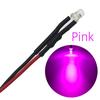 5X F3 3mm 20cm Vorverdrahtete LED-Rundlichtlampe, Chip-Perlen-Kabel, DC 12V-Emitting-Dioden