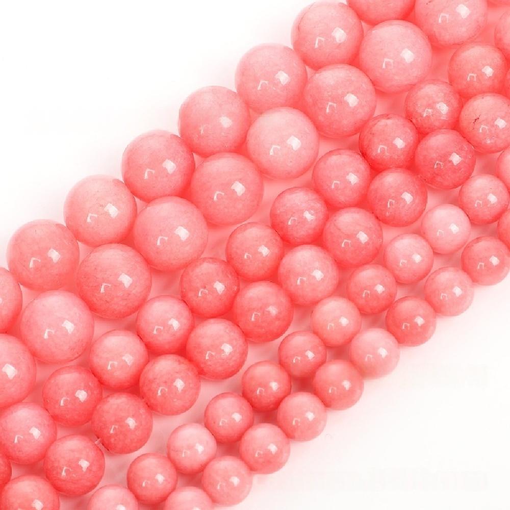 

Смог Розовый Жадеит Халцедон Натуральный Камень 15 Гладкие Свободные Разделительные Бусины 4/6/8/10/12мм для Изготовления Ювелирных Изделий DIY Браслеты Шармы Аксессуары Dia 4mm