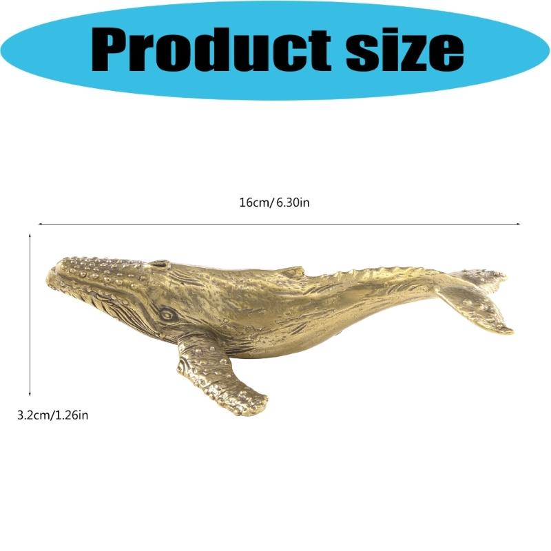 Metal Animal Statues Figurines Retro Whale Statue Figurines Sculptures Tabletop Centerpieces Home Decors Collectibles